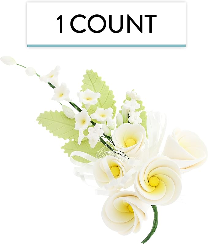 Global Sugar Art Tropical Frangipani Plumeria Sugar Cake Flowers Wedding Cake Topper Large, White, 1 Count by Chef Alan Tetreault