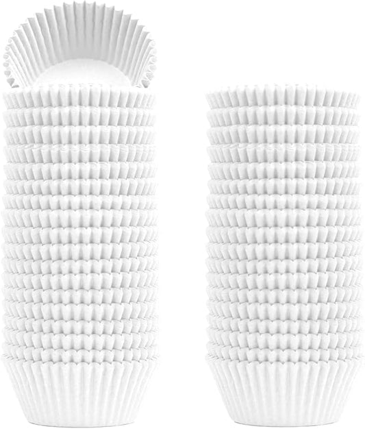 1000 Counts Heavy Duty Standard White Cupcake Liners Paper Cupcake Wrappers Bulk Cup Cake Cases 2 inches Baking Paper Cups for Baking Candy Cooking (White, 2 inches)