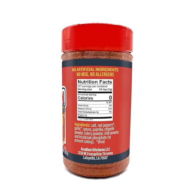 Ragin' Cajun Ragin' Hot Cajun Seasoning - 8 oz Shaker, Gluten-Free, No MSG, Authentic Louisiana Creole Spicy Rub for Meats & Seafood