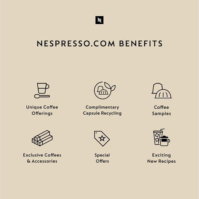 Nespresso Capsules Original Line, Volluto Decaffeinato Mild Roast Coffee, 50 Count Coffee Pods