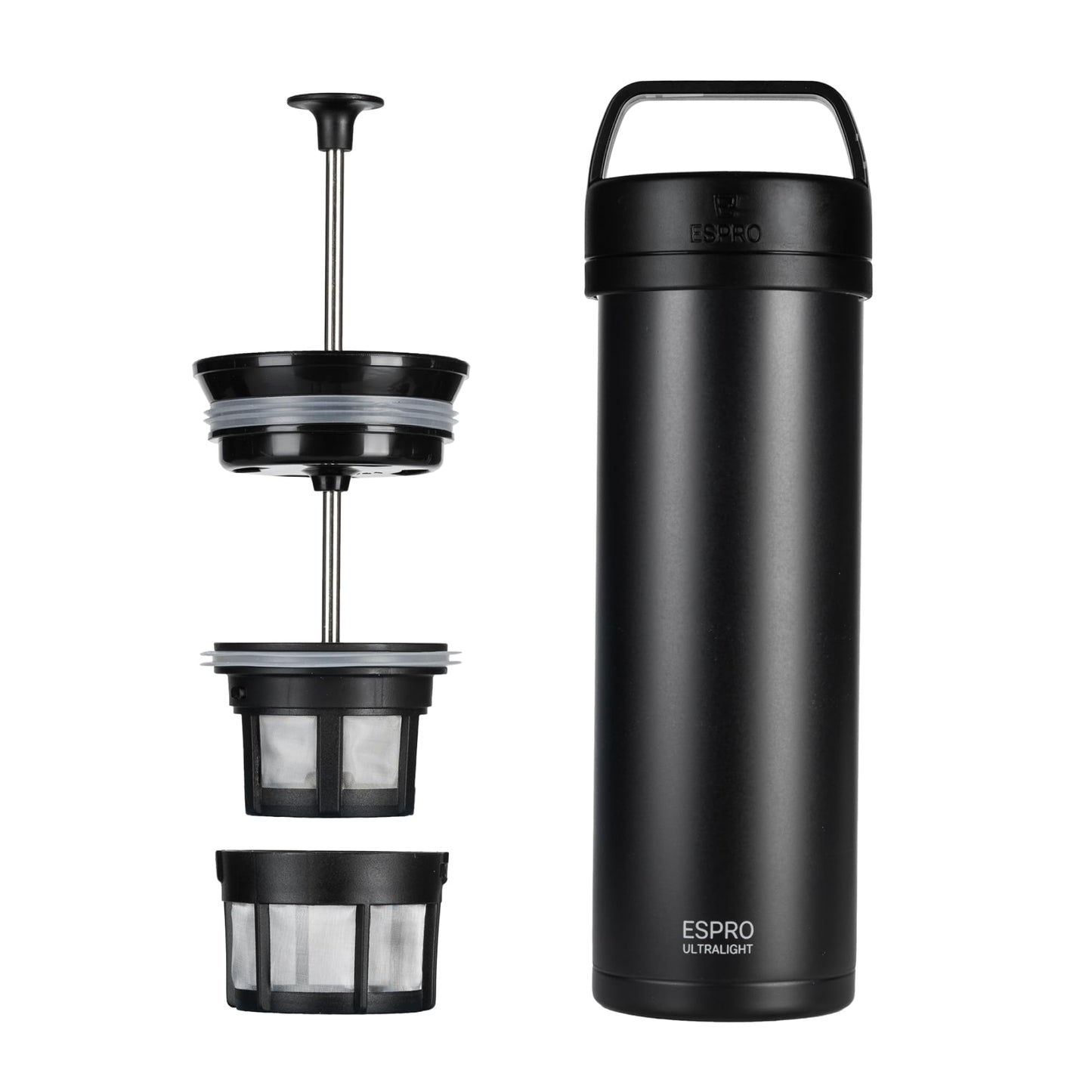 ESPRO Go P0 Ultralight French Press Coffee Maker for Travel, Vacuum Insulated Stainless Steel, 16