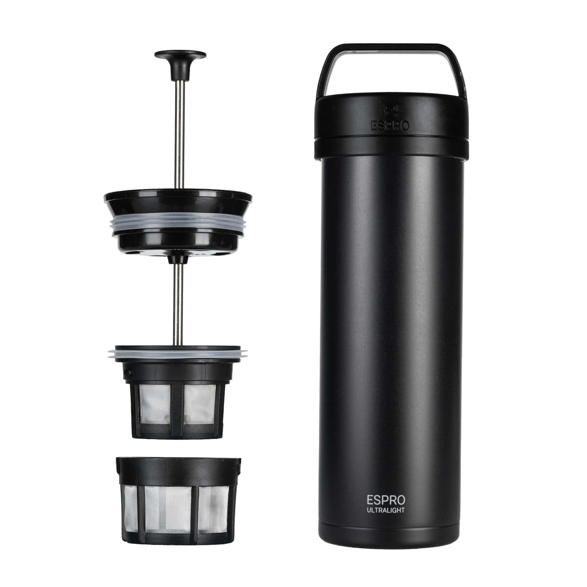 ESPRO Go P0 Ultralight French Press Coffee Maker for Travel, Vacuum Insulated Stainless Steel, 16