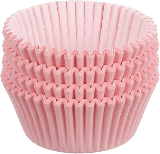 uxcell 100 Pcs Cupcake Liners, Muffins Paper Baking Cups Wrappers Standard Greaseproof for Baking Cupcake Wrapper, Pink