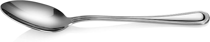 New Star Foodservice 58208 Slimline Pattern, 18/0 Stainless Steel, Serving Spoon, 8.4-Inch, Set of 12