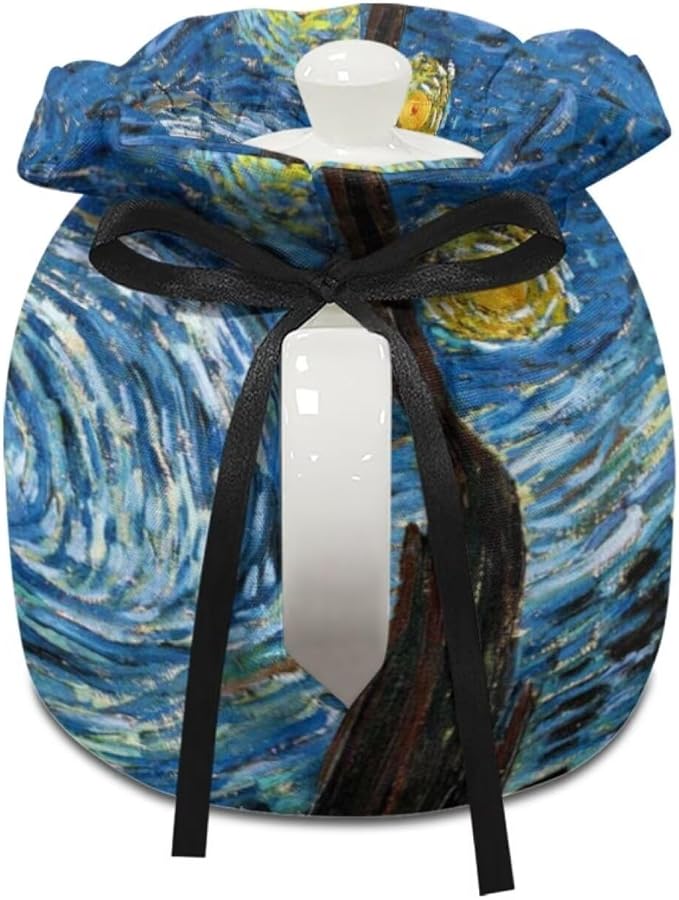 Starry Night Oil Painting Tea Pot Cosy Dust Proof Insulating Tea Pot Cozies for Teapots Kitchen Accessory Home Table Decorative Breakfast Warmer Teapot Cozies