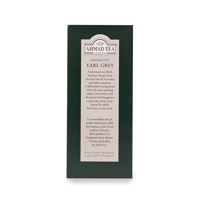Ahmad Tea Black Tea, Earl Grey Aromatic Loose Leaf, 454g - Caffeinated and Sugar-Free
