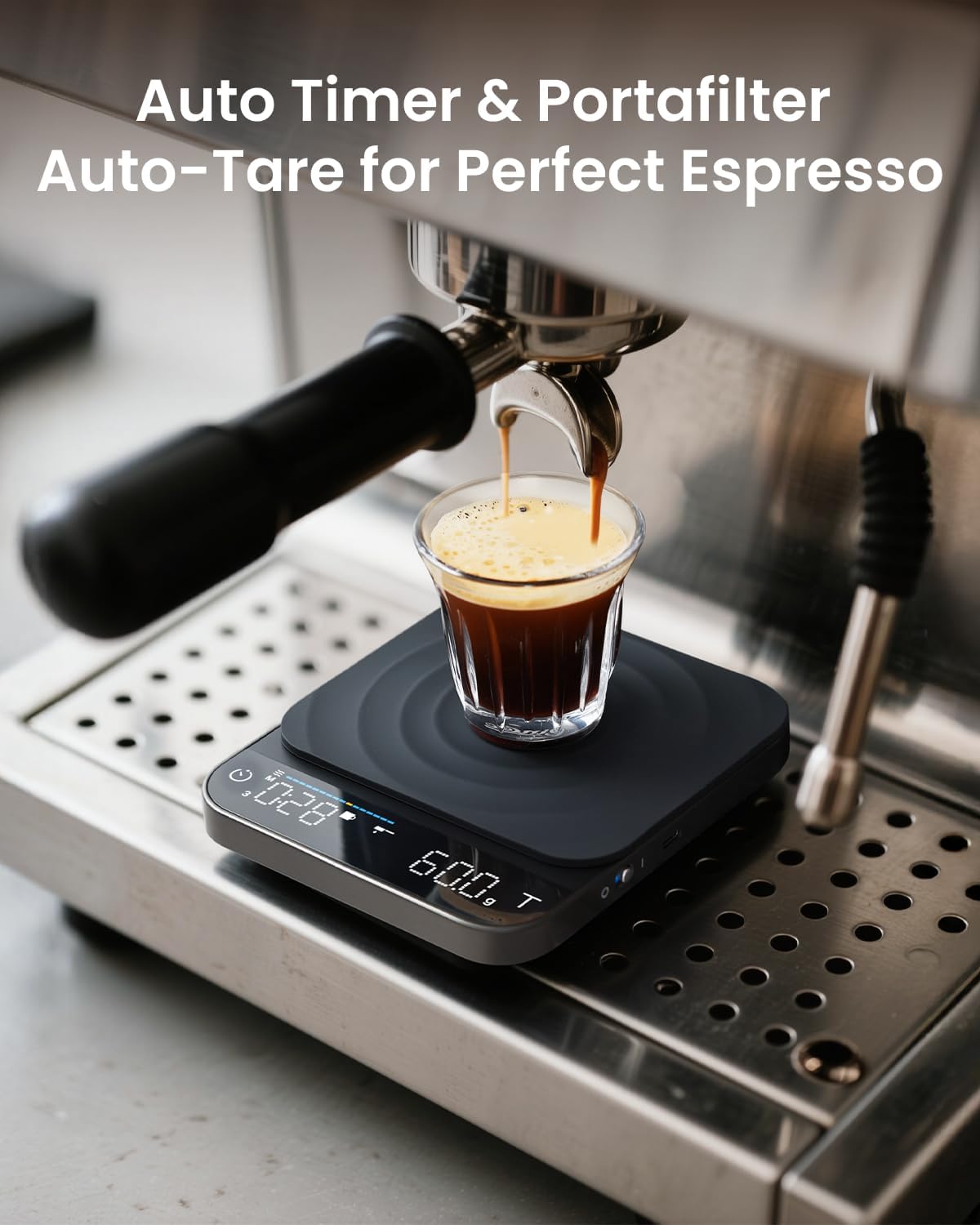 RENPHO Espresso Scale with Timer, Rechargeable, 0.1g Accuracy, 3kg