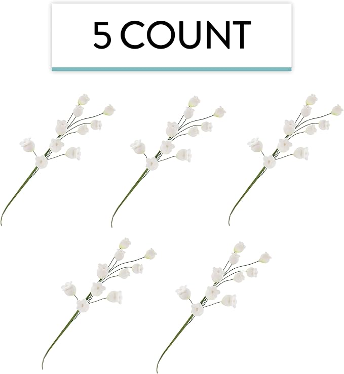 Global Sugar Art Lily of The Valley Sugar Cake Flowers Filler Spray, White, 5 Count by Chef Alan Tetreault