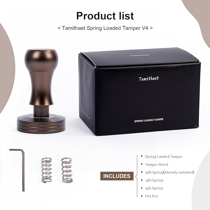 Stainless Steel Coffee Tamper 53.5mm - Heavy Duty Espresso Press for Espresso Machines, Ergonomic Handle & Precision Fit (Barista Kit Essential)