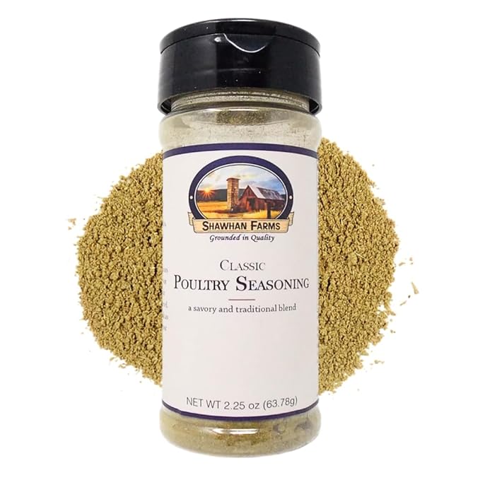 Shawhan Farms Classic Poultry Seasoning - Naturally Gluten-Free - Non-GMO - Perfect Blend for Chicken, Turkey, Stuffing, Dressing - 2.25 Ounce Bottle