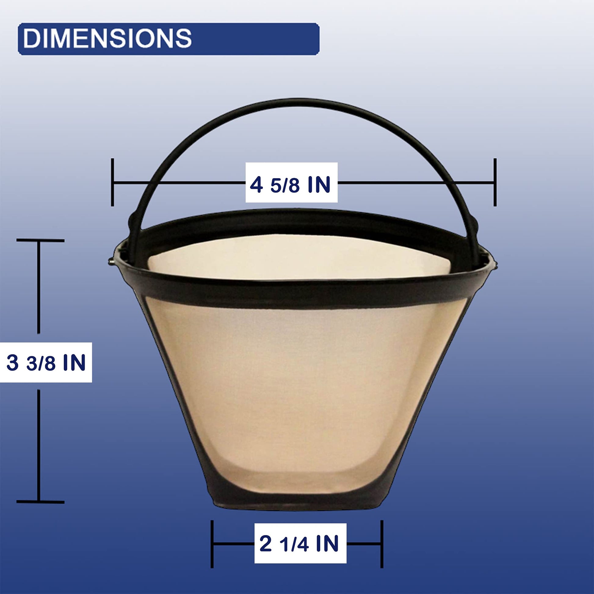 GoldTone Brand (Made in the USA) Reusable No.4 Cone Style Replacement Coffee Filter replaces your
