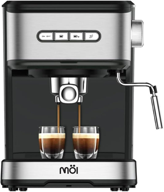 M철i Espresso Machine High Pressure - Espresso Maker with Milk Frother Steam Wand, Automatic Cappuccino & Latte Maker with Volume Control, Espresso Coffee Machine with 1.5 L Removable Water Tank-15 Bar