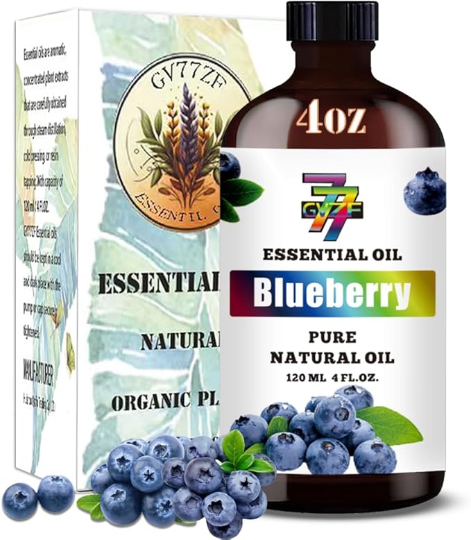 Blueberry Essential Oil (4 oz/120 ml) ??Blueberry Oils for Aromatherapy, diffusers, humidifiers, Home fragrances, DIY Skincare, soap Making, DIY Candle Making, Relaxation, Yoga, and Meditation