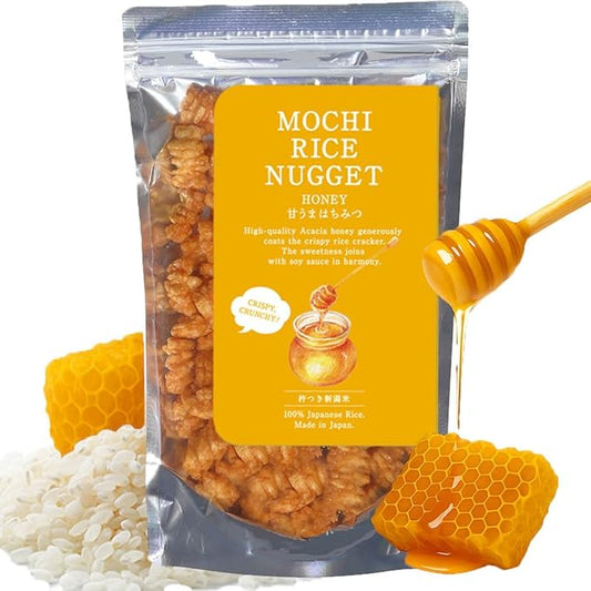 Mochi Rice Nuggets ??Japanese Honey Glazed Crackers, Sweet & Crispy Snack, 140g (4.9oz) NON-GMO Additive-free japanese snacks Crispy rice snacks, Japanese food