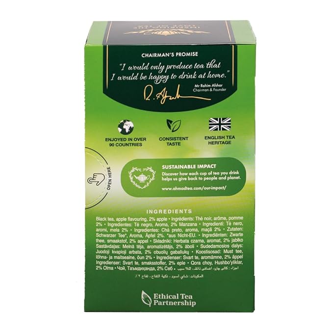 Ahmad Tea Apple Refresh Black Tea, 20-Count Tea Bags (Pack of 6)