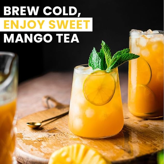 IntegriTEA Green Mango Flavored Green Tea, 6 Organic Unsweetened Iced Tea Bags, 6 Gallons, Hot or Cold Brew, Fairly & Sustainably Sourced