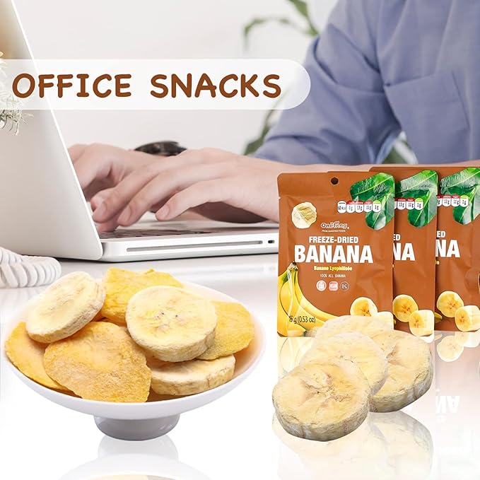 ONETANG Freeze-Dried Fruit Banana Chips, 10 Pack Single-Serve Pack, Non GMO, Kosher, No Add Sugar, Gluten free, Vegan, Healthy Snack 0.52 Ounce
