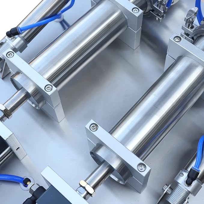 110V Horizontal Pneumatic Paste Filling Machine, Paste Liquid Filling Machine with Hopper, Pneumatic Dual-Use Paste Filling Machine for Cream Shampoo Liquids