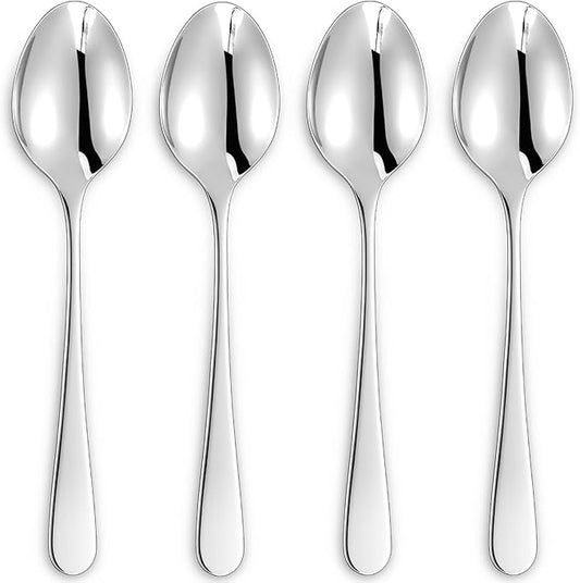 KEAWELL Premium Louise Spoons Set, Set of 4, 18/10 Stainless Steel, Exceptional mirror finish, Dishwasher Safe (9??Serving Spoon)