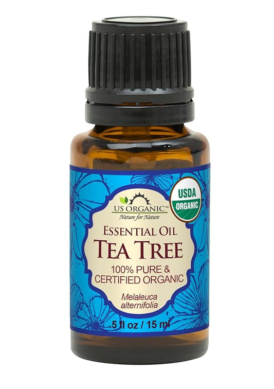 US Organic 100% Pure Tea Tree Essential Oil, Steam Distilled, USDA Certified Organic, for Hair