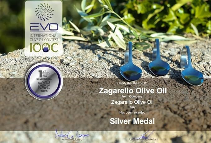 Zagarello 100% Traceable Italian Olive Oil Extra Virgin - 16.9 Fl Oz Unfiltered, Pure, IGP Certified