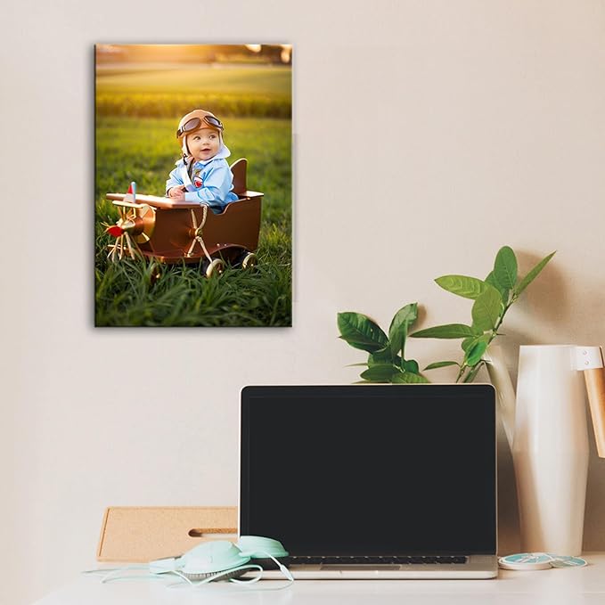 Hoopwarte Custom Canvas Prints with Your Photo, Custom Photos on Canvas Transform Pictures into Stunning Framed Wall Art-Personalized Prints Pictures Wall Art Decor(12L x16W 30x40cm)