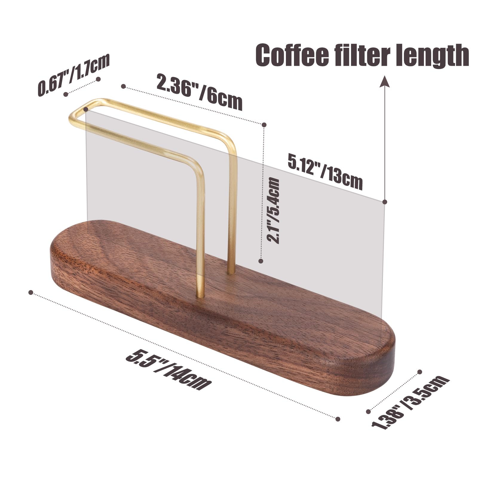 Walnut & Brass Coffee Filter Holder for #1#2 V60