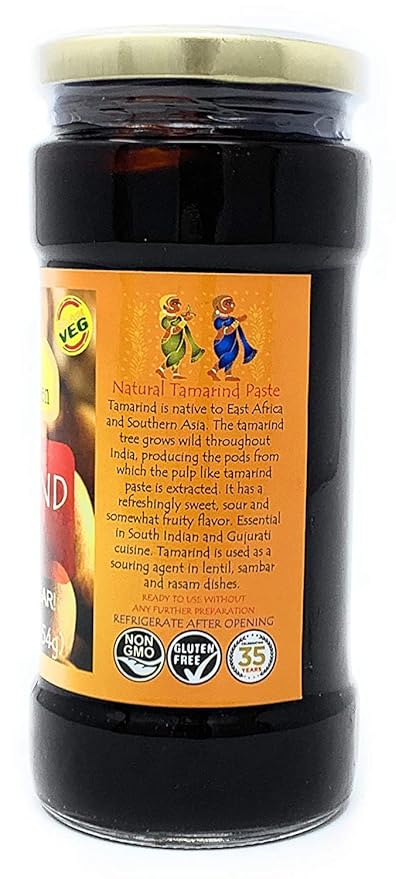 Asian Kitchen Tamarind Paste Puree (Imli) 16oz (454g) 1lb Glass Jar, Gluten Free, No added sugar ~ All Natural | Vegan | NON-GMO | No Colors | Indian Origin