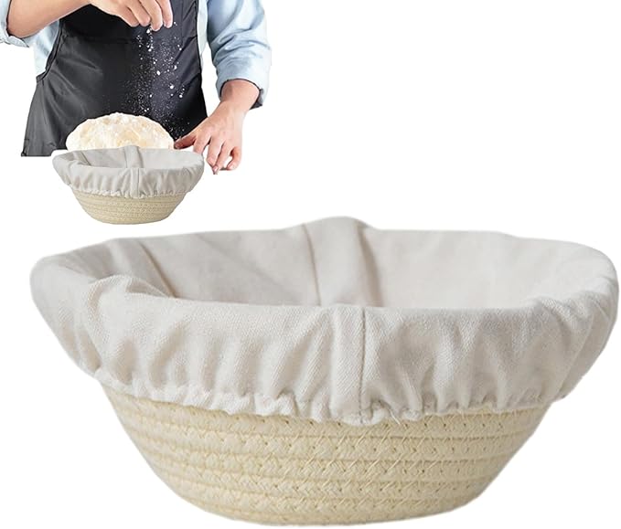 Bread Proofing Basket - Round Oval Bread Proofing Baskets Cotton Rope - Kitchen Gadget, Baking Supplies for Artisan Pastry Making