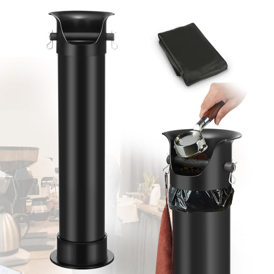 CURTA Espresso Coffee Knock Box with Garbage Bags(30Pcs), Commercial Knock Box for Coffee Grounds