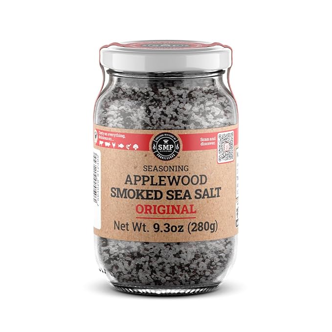 SMP Applewood Smoked Sea Salt 100% Natural Gourmet Finishing Salt, Cold Smoked for 10 Days, Rich &