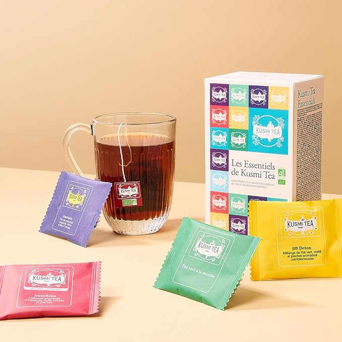 Kusmi Tea - Sampler Assortment Variety Box - Gift Idea for Men and Women - Organic Tea - Green Tea, Black Tea, Herbal Tea, Detox - A Selection of 8 Iconic Blends - 24 Tea Bags