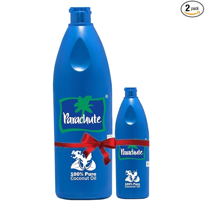 Parachute Coconut Oil| 100% Pure & Natural| Unrefined Coconut Oil| No Chemicals & Preservatives| Fresh Long Lasting Aroma| Untouched By Hands| 15 Fl Oz + 6 Fl Oz Bottle