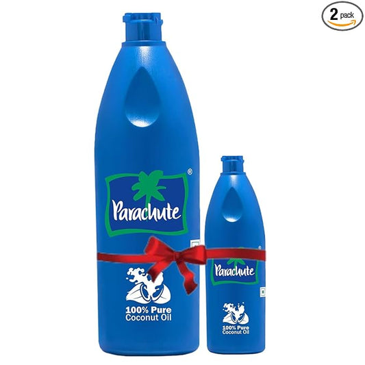 Parachute Coconut Oil| 100% Pure & Natural| Unrefined Coconut Oil| No Chemicals & Preservatives| Fresh Long Lasting Aroma| Untouched By Hands| 15 Fl Oz + 6 Fl Oz Bottle