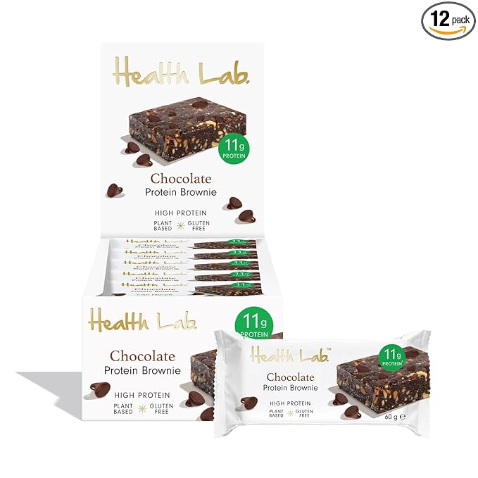 Health Lab - Vegan Protein Slice Brownie - Choc Bars 720gm (Pack of 12)