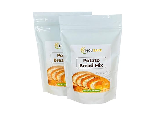 Molibake Potato Bread Mix ??Pack of 2 - All-Natural Baking Mix for Bread Machine and Oven - 12 oz - Mix for Bread with Potato Flakes, Rye flour, Parsley flakes - Easy-to-Use Bread Maker Mix for Homemade Baking