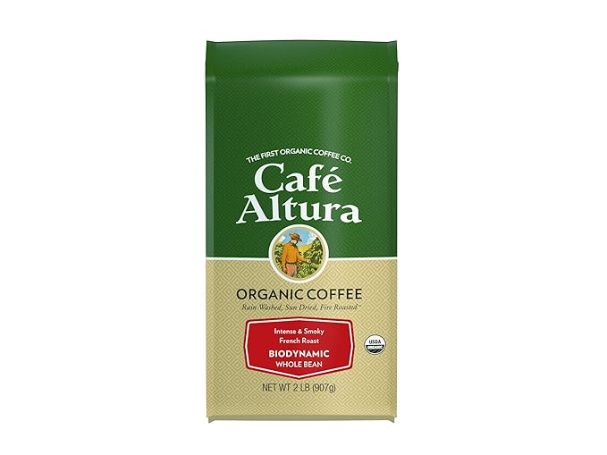 Cafe Altura Whole Bean Organic Coffee, Biodynamic French Roast, 2 lb Bag