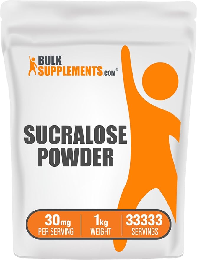 BulkSupplements.com Sucralose Powder - Sucralose Sweetener, Sugar Substitute for Baking - Zero Calorie Sweetener - Pure & Gluten Free, 30mg per Serving, 1kg (2.2 lbs) (Pack of 1)