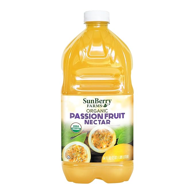Sunberry Farms Organic Passion Fruit Nectar, Gluten Free, non-GMO, All Natural (64 Fl oz, Passion Fruit)