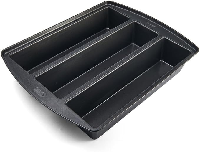 Chicago Metallic Professional Lasagna Trio Pan, Perfect for loaf breads, cakes and more 12.5 by 16 by 3 inches, Silver