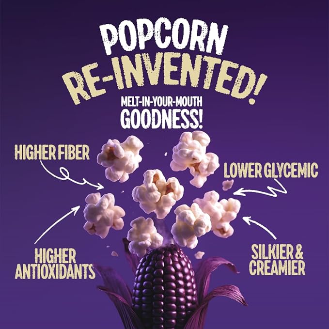 Purplesful Purple Corn Popcorn, Silkier, Creamier & Healthy Popcorn, Vegan-Friendly, Non-GMO, Flavorful Popped Corn Gourmet Snack, Jalapeno Cheddar, Big Bulk Pack - 4.8 Oz Per Pack (Pack of 3)