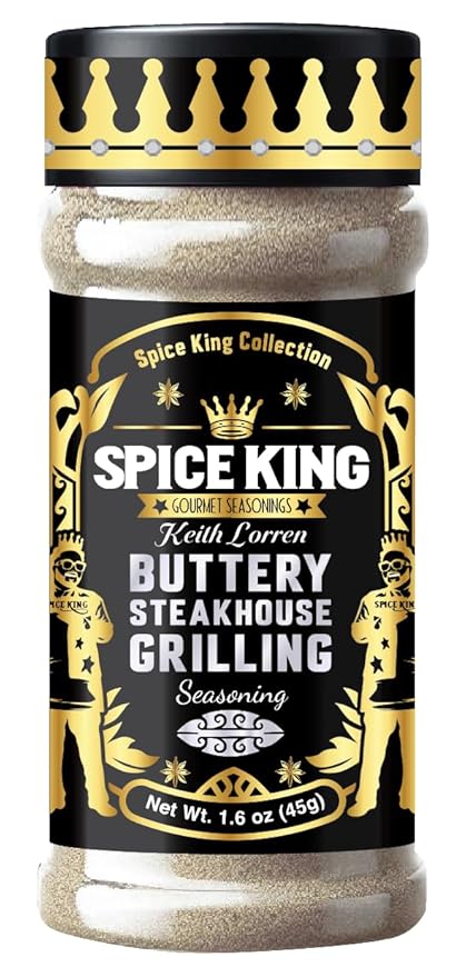 Spice King Buttery Steakhouse Grilling Seasoning - 1.8 Oz Shaker Bottle - Gourmet Steak Seasoning for Grilling - Use as Garlic Butter Seasoning for Meat Rubs & Baking
