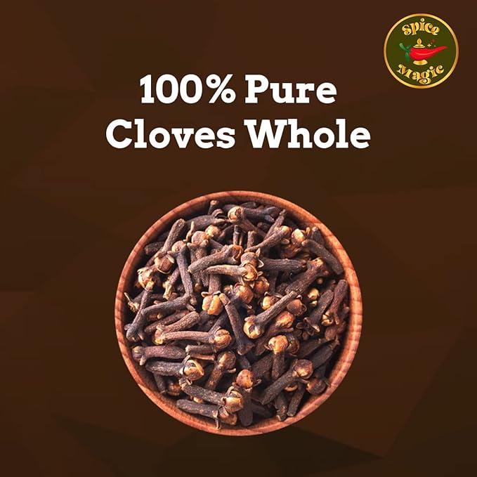 Whole Cloves - Premium Quality, Fresh & Aromatic, Non-GMO, Perfect for Cooking, Baking, and Beverages (3.5 oz) From SPICE MAGIC