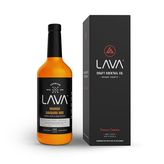 LAVA Premium Mango Daiquiri Mixer Made with Real Mango Juice, Cane Sugar, Agave Nectar. No