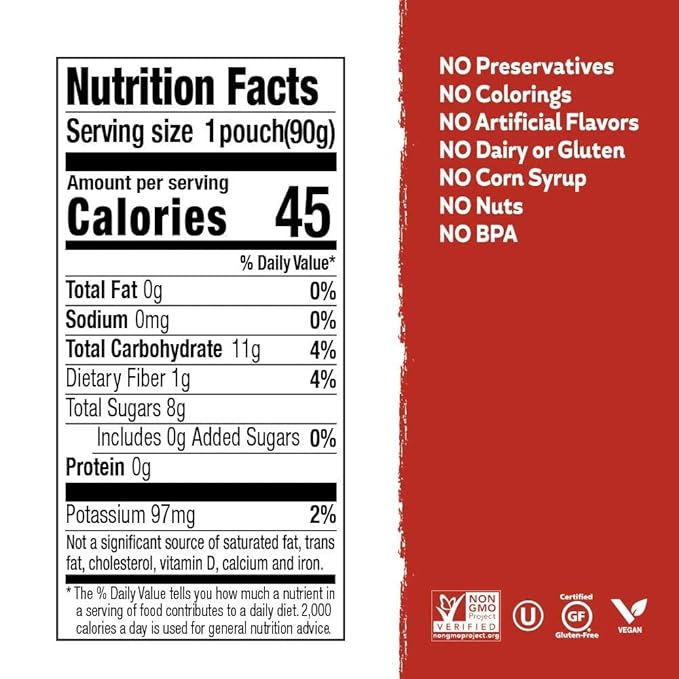Buddy Fruits Pure Blended Fruit Snack To Go Apple and Strawberry Applesauce 3.2oz (Pack of 12) | 100% Real Fruit | No Sugar, Non GMO, Vegan, Gluten Free, No Preservatives, BPA Free, Certified Kosher