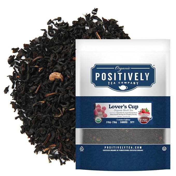 Organic Positively Tea Company, Lover's Cup Black Tea, Loose Leaf, 16 Ounce