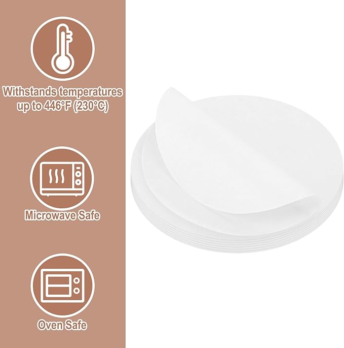 500Pcs Parchment Paper Rounds, Non Stick 4.5 Inch Round Parchment Paper for Baking, Heat Resistant Burger Parchment Paper Sheets for Food, Separating Frozen Patty, Baking Small Cakes