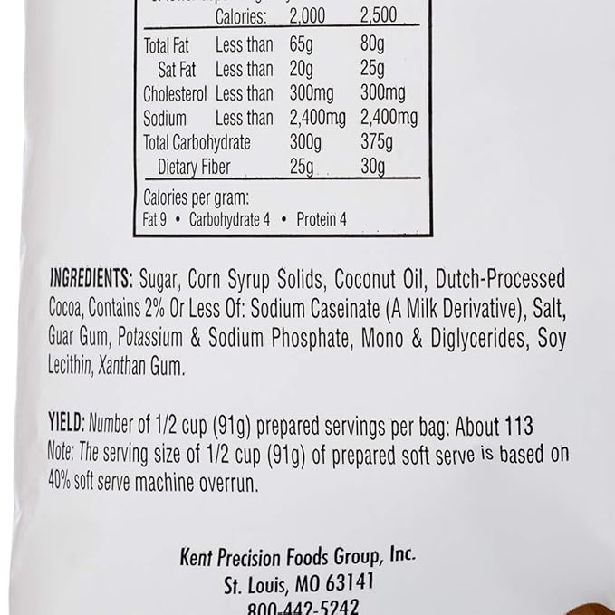 Frostline Chocolate Soft Serve Ice Cream Mix, Lactose & Gluten Free - Just Add Water, Dairy, or Dairy Free Alternative, Use with Blender, Countertop Ice Cream Maker, Soft Serve Machine - 6 lb Bag