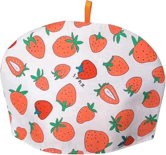 Cotton Tea Cozy Vintage Floral Printed Teapot Cover Tea Pot D챕cor Cozies Insulated Kettle Kitchen Dust Cover (Strawberry)