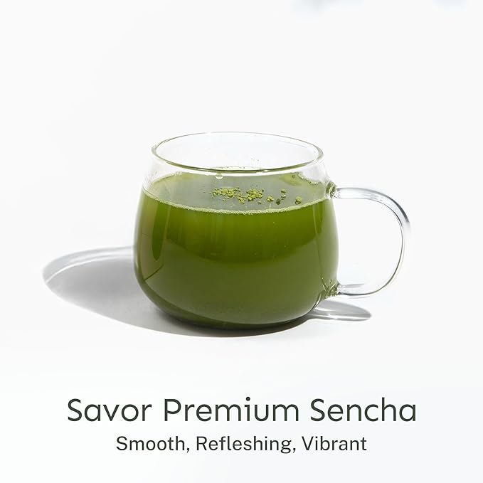 Yu Tea Organic Sencha Green Tea Powder | Rich in Antioxidants, EGCG, & L-Theanine | Pure Japanese First Harvest Leaf | Low Caffeine & Unsweetened | Resealable Pouch, 2.65 oz, 100 Servings